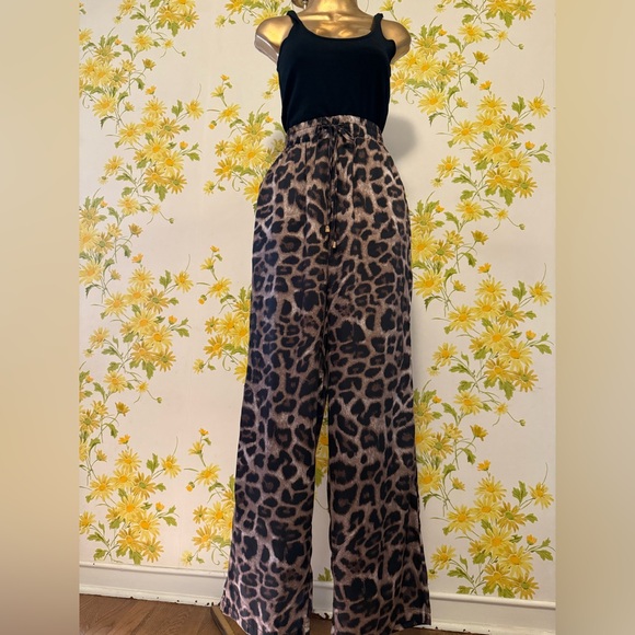 NWOT 2 piece Chic wild pants and shirt matching set Brown and Black size M - Picture 12 of 16